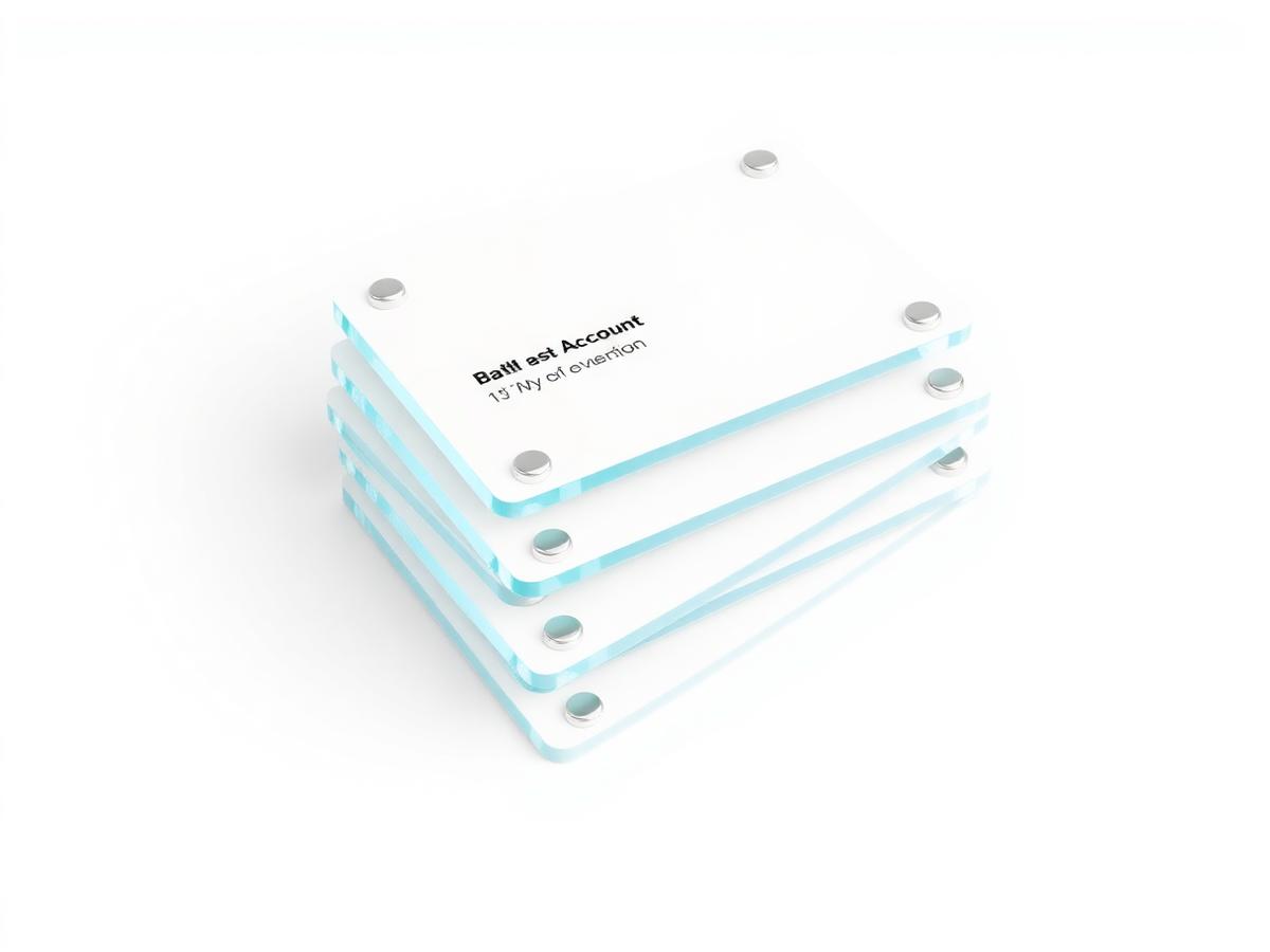 Stacked glass account cards with verified badges