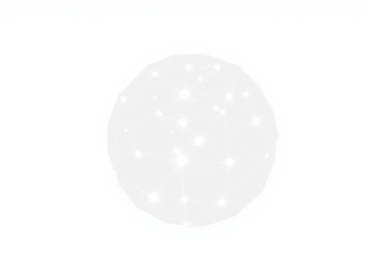 Wireframe globe of connected verification nodes
